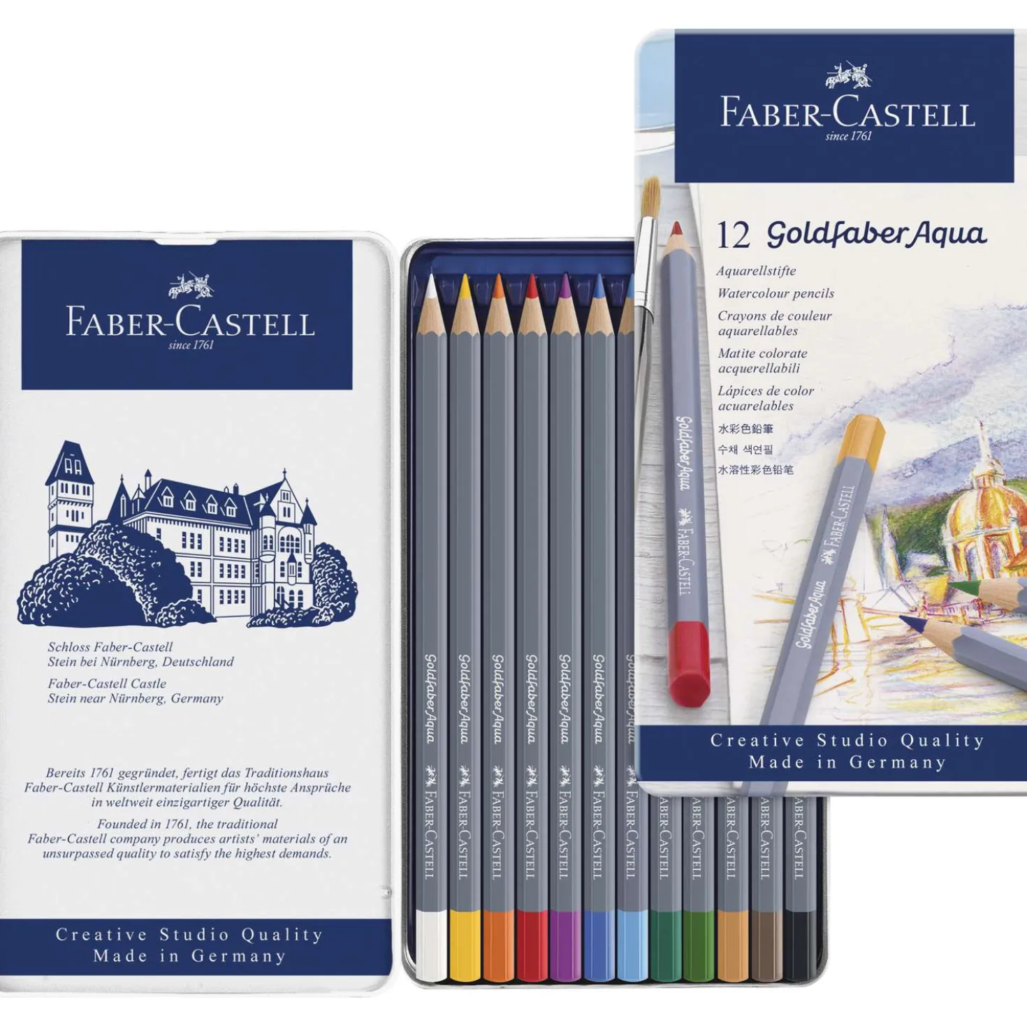 FABER-CASTELL Goldfaber Aqua, Aquarellstift im Metalletui