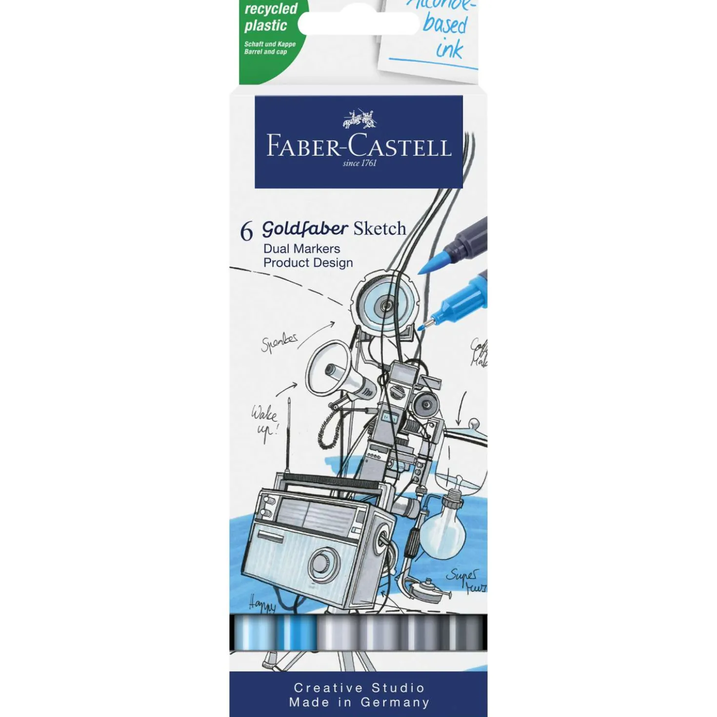 FABER-CASTELL Goldfaber Sketch Marker, 6er-Sets