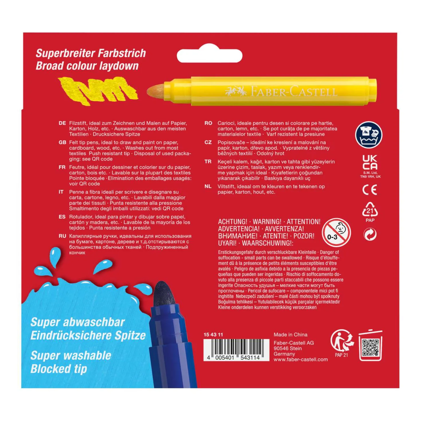 FABER-CASTELL Jumbo Superwashable Filzstift-Sets