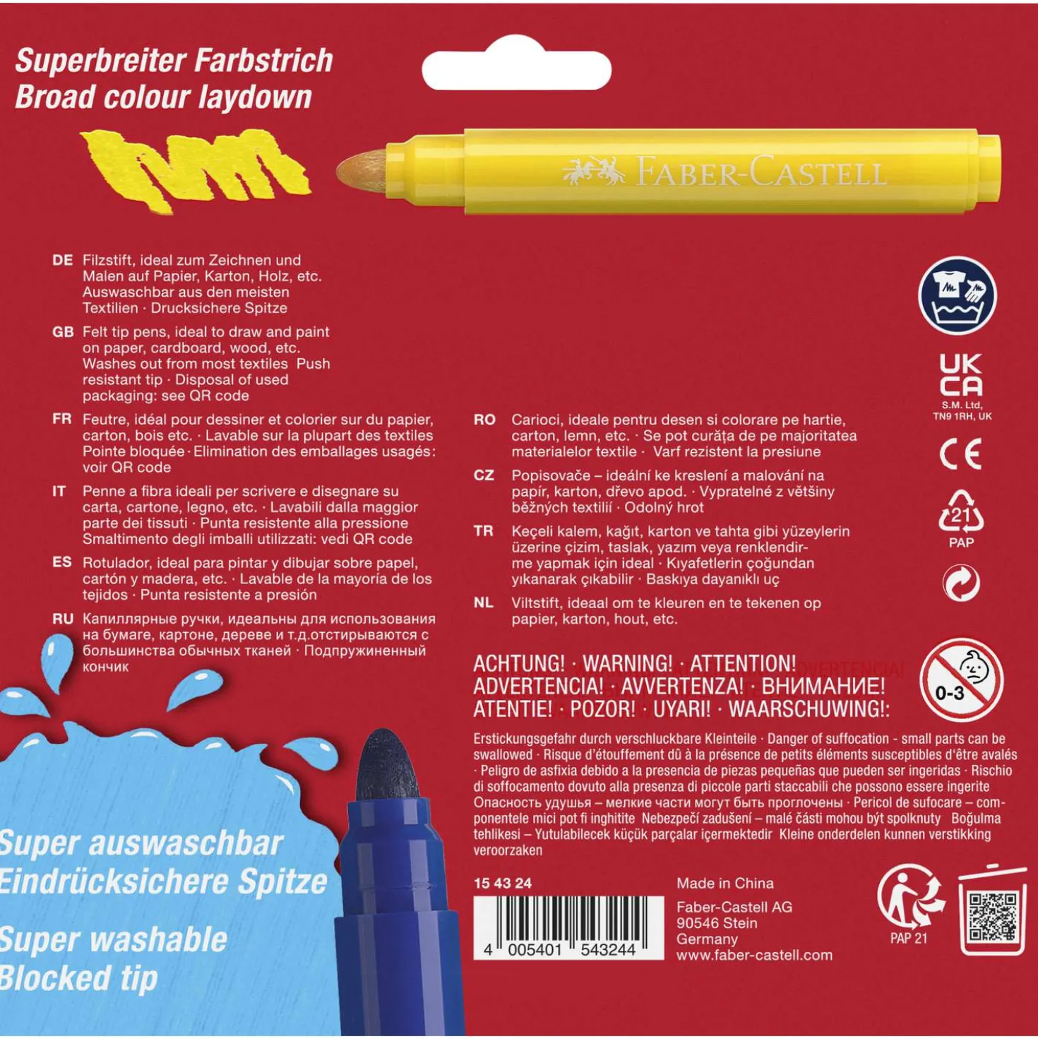 FABER-CASTELL Jumbo Superwashable Filzstift-Sets