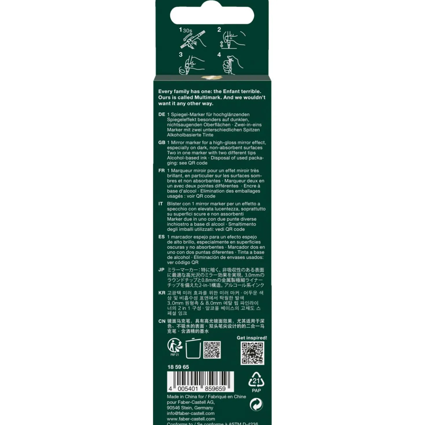 FABER-CASTELL Mirror Marker Multimark 550 Gold