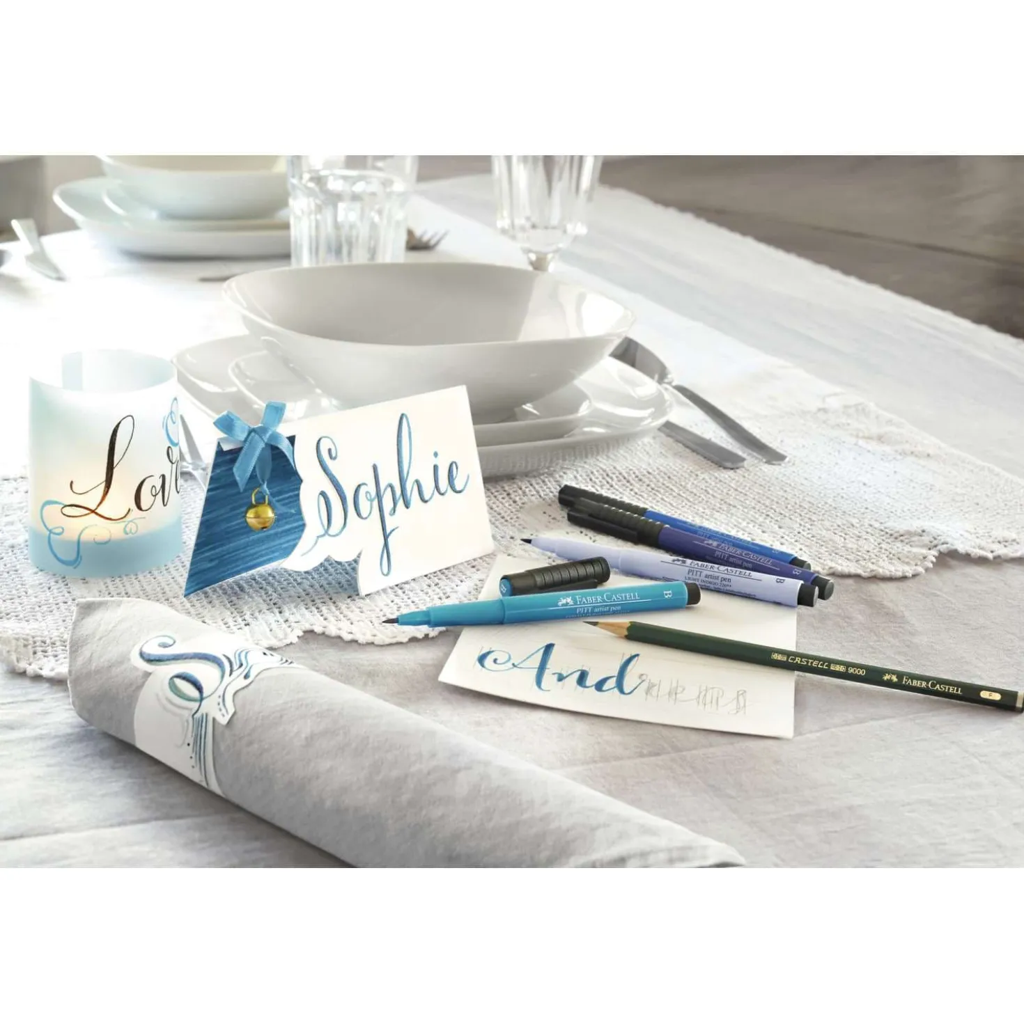 FABER-CASTELL PITT Artist Hand Lettering Tuschestift Set, Grautöne