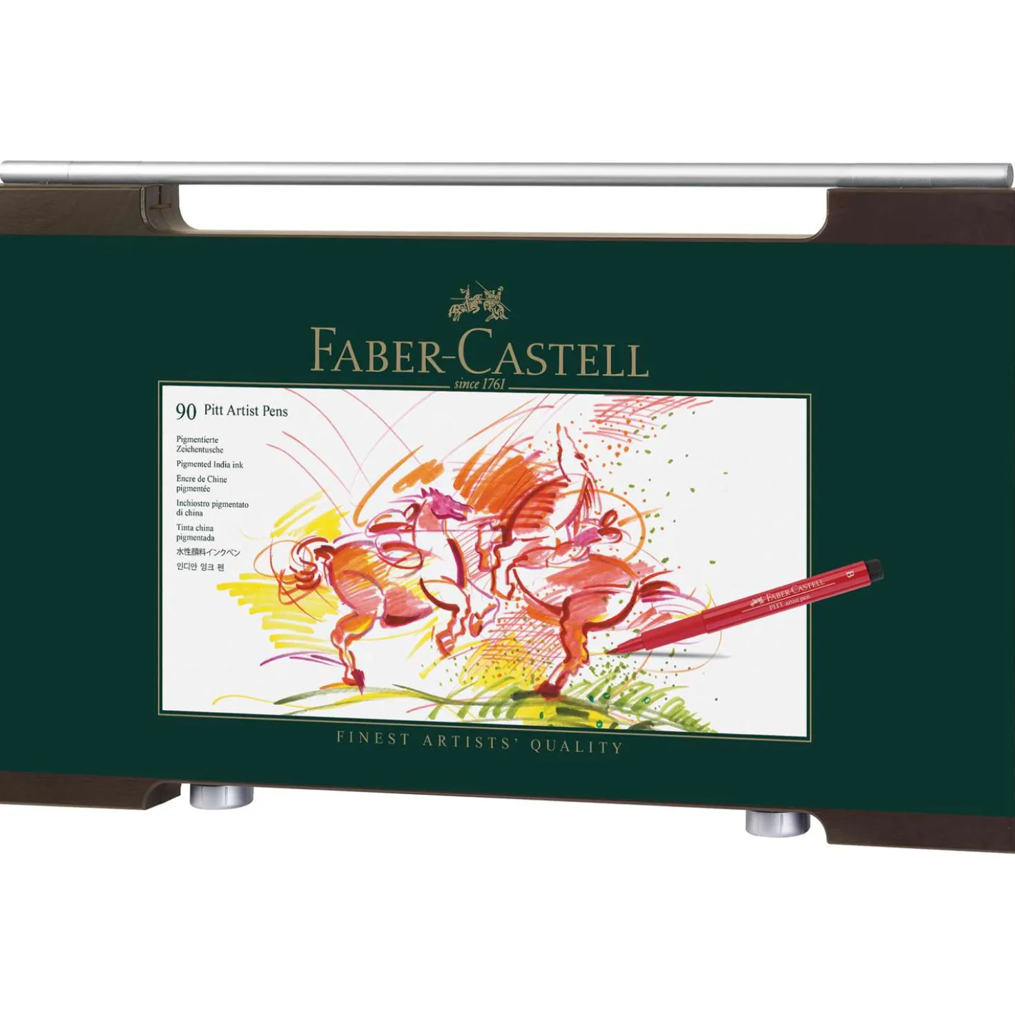 FABER-CASTELL PITT Artist Pen - 90er-Set im Holzkoffer
