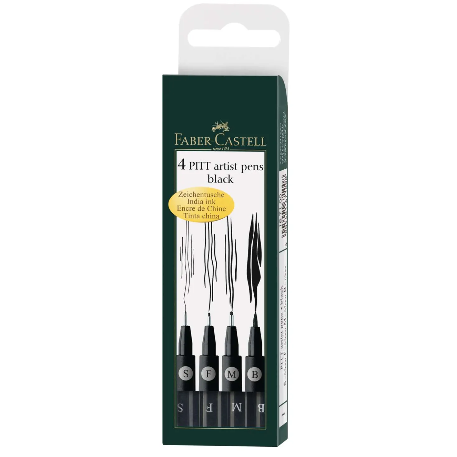 FABER-CASTELL PITT Artist Pen Tuschestifte, 4er Sets