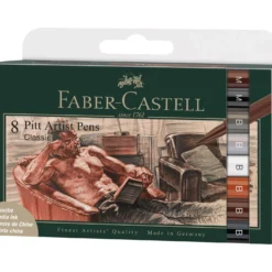 FABER-CASTELL Pitt Artist Pen Tuschestift, 8er-Set, Classic