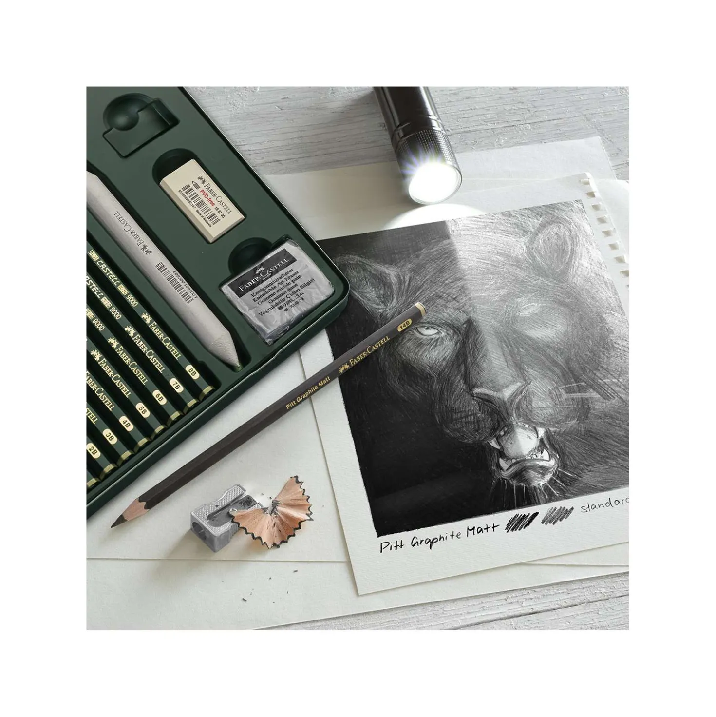 FABER-CASTELL PITT Graphite Matt & Castell 9000-Set im Metalletui