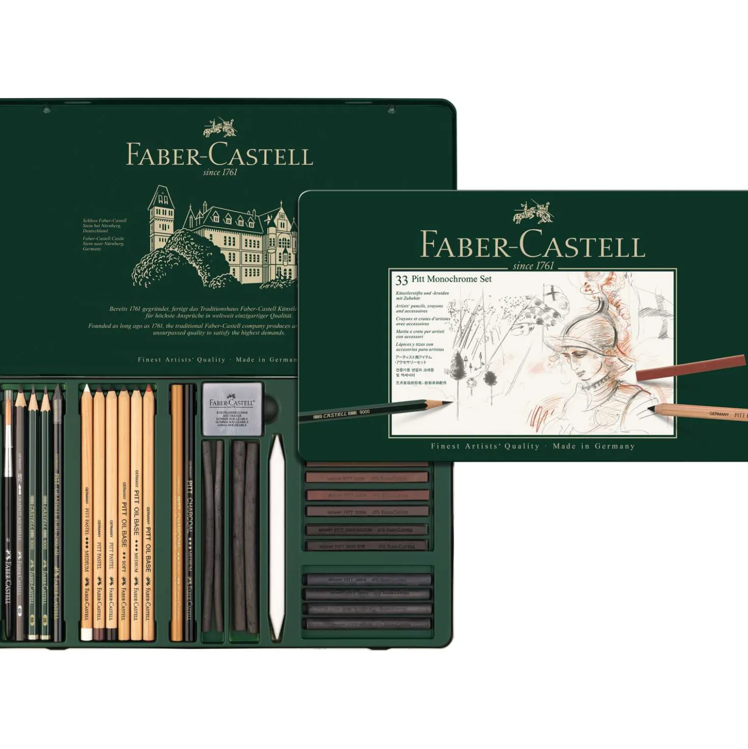 FABER-CASTELL PITT Monochrome-Set im Metall-Etui