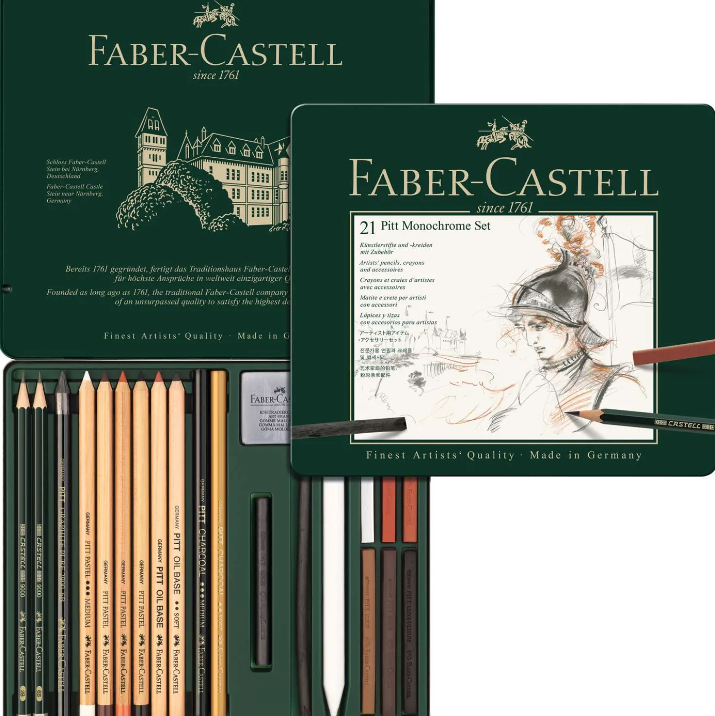 FABER-CASTELL PITT Monochrome medium Zeichen-Set