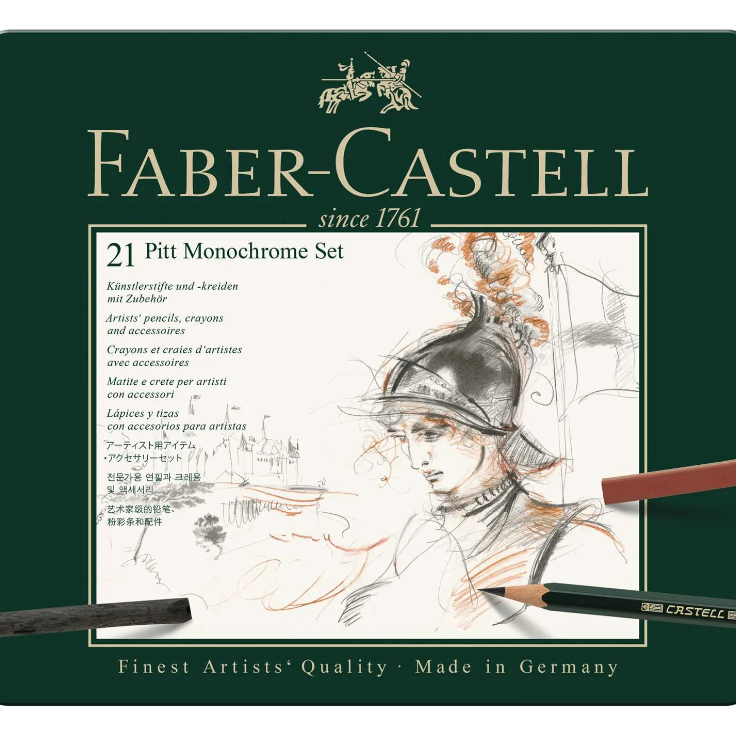 FABER-CASTELL PITT Monochrome medium Zeichen-Set