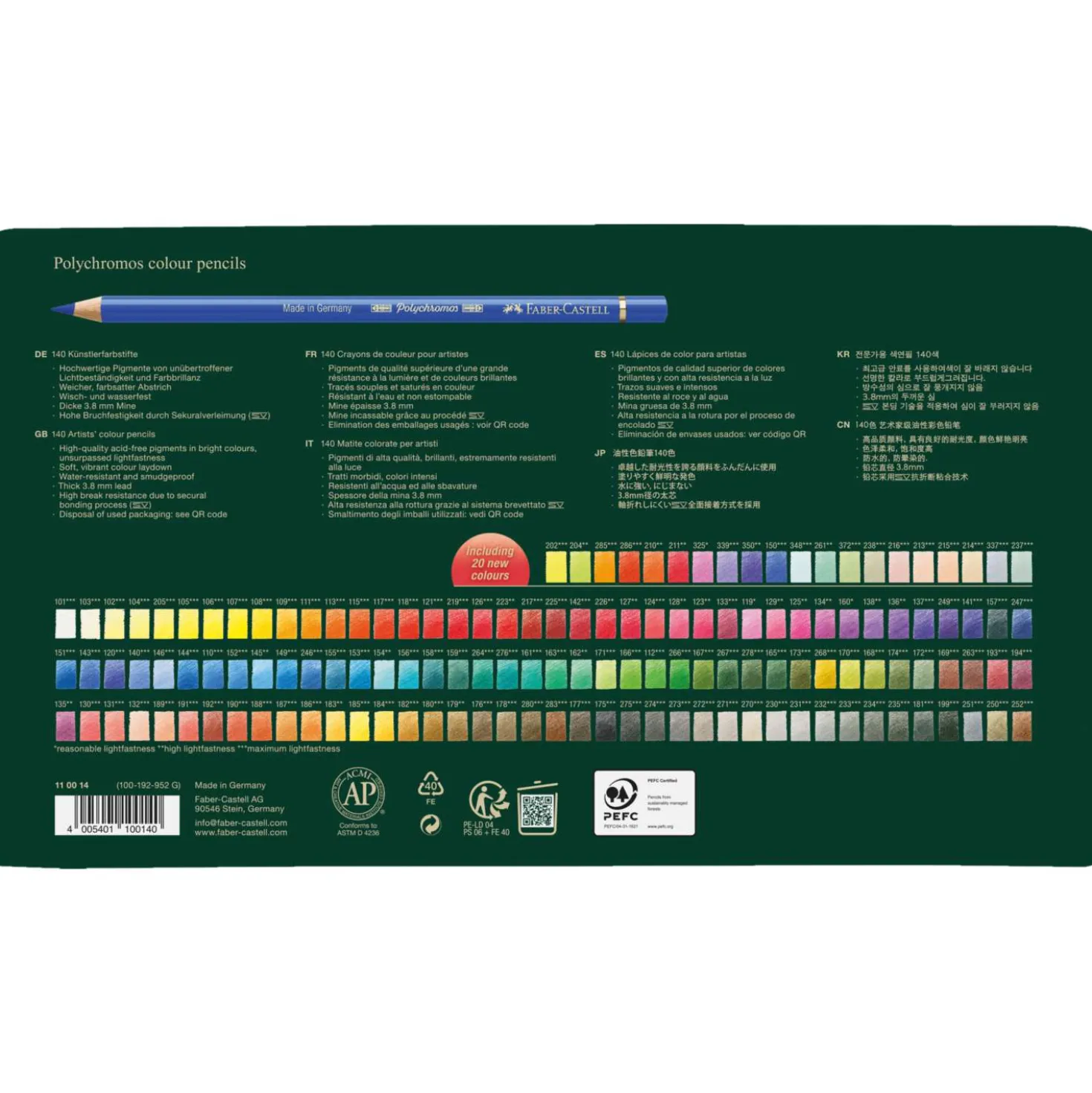 FABER-CASTELL POLYCHROMOS 140 Künstlerstifte im Metalletui