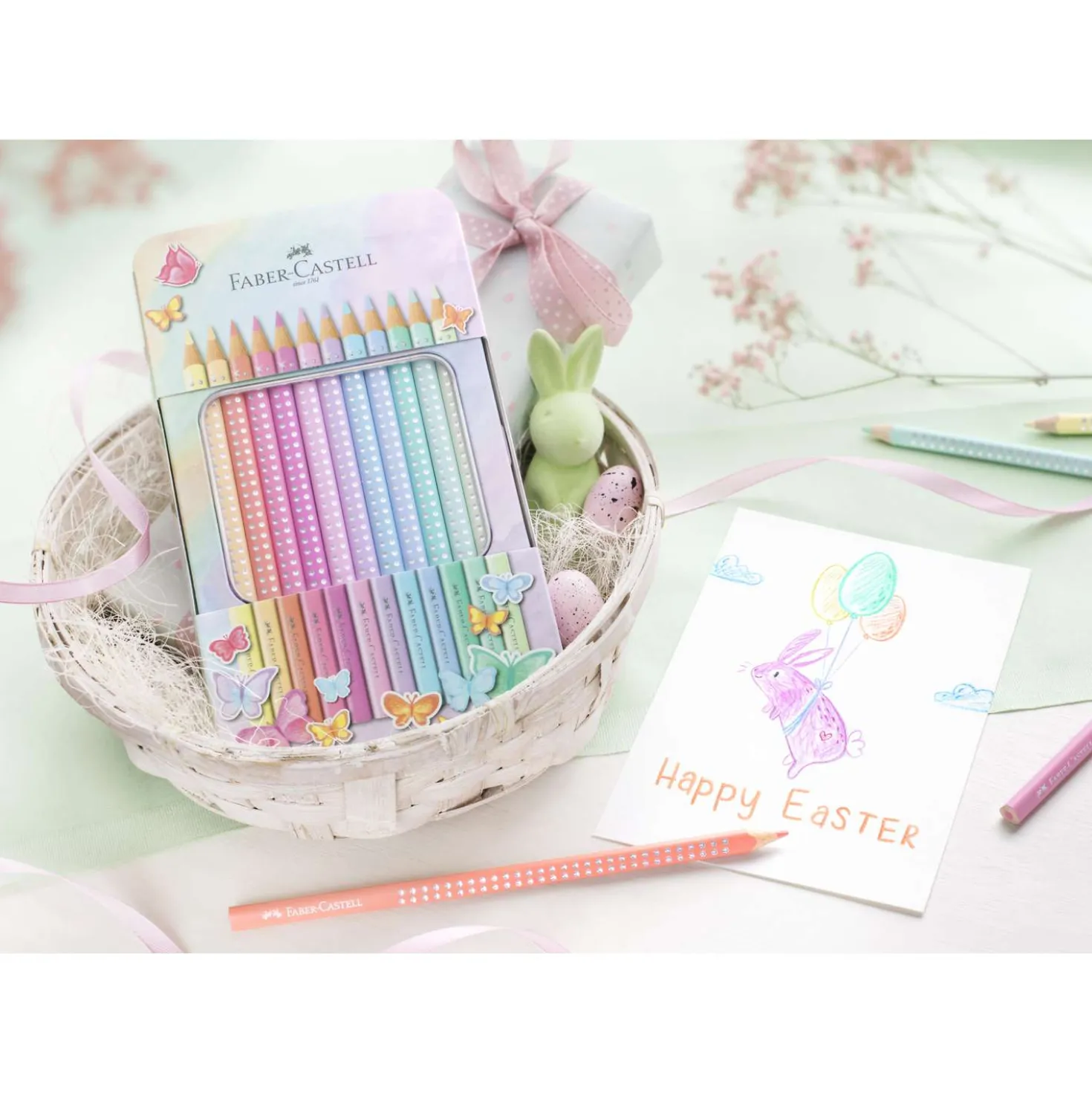 FABER-CASTELL Sparkle Pastell 12er Metalletui