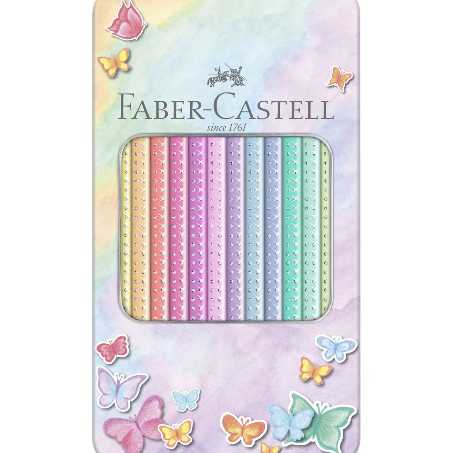 FABER-CASTELL Sparkle Pastell 12er Metalletui