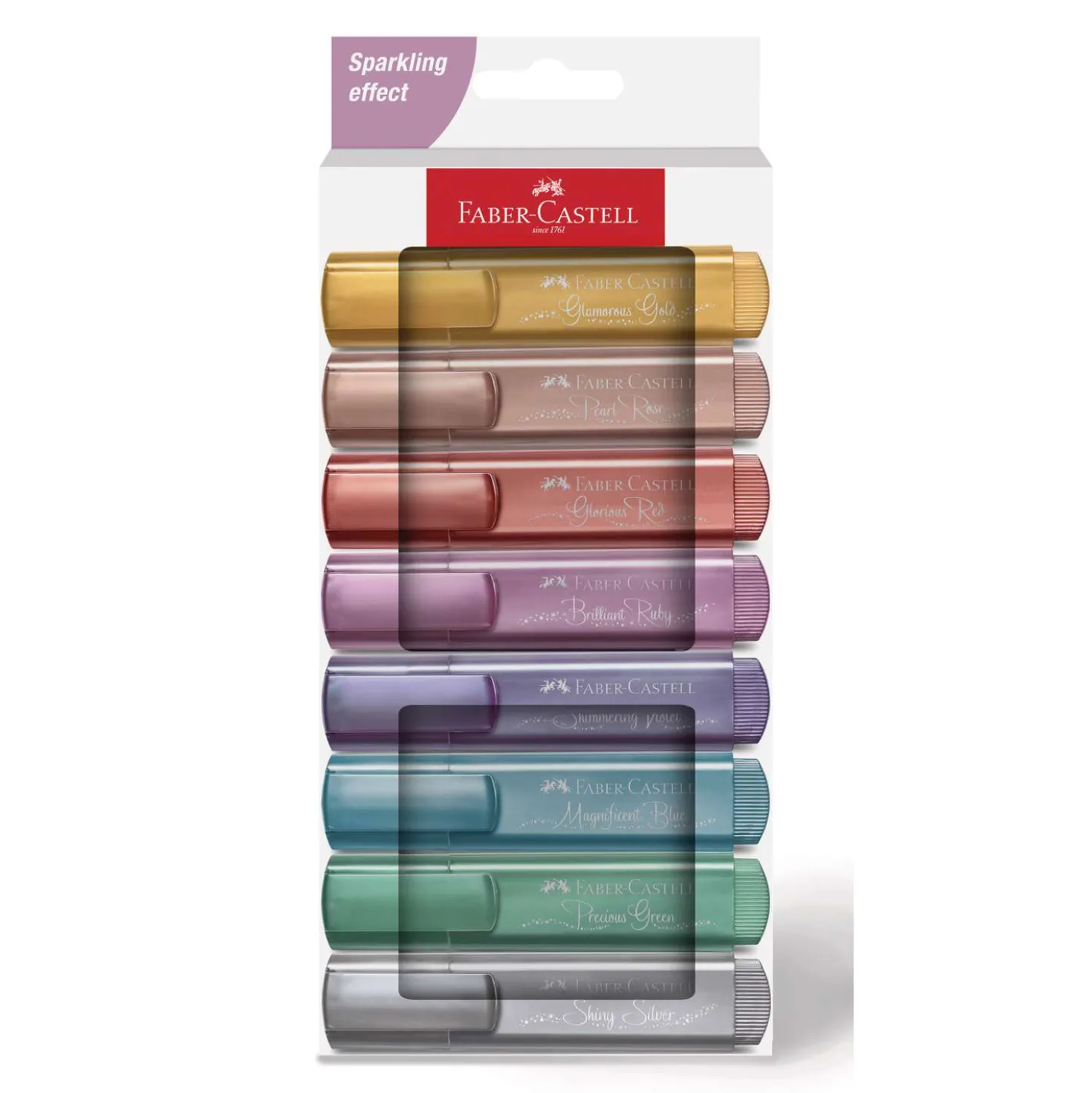 FABER-CASTELL Textmarker TL46 Metallic-Pastell, 8er Set