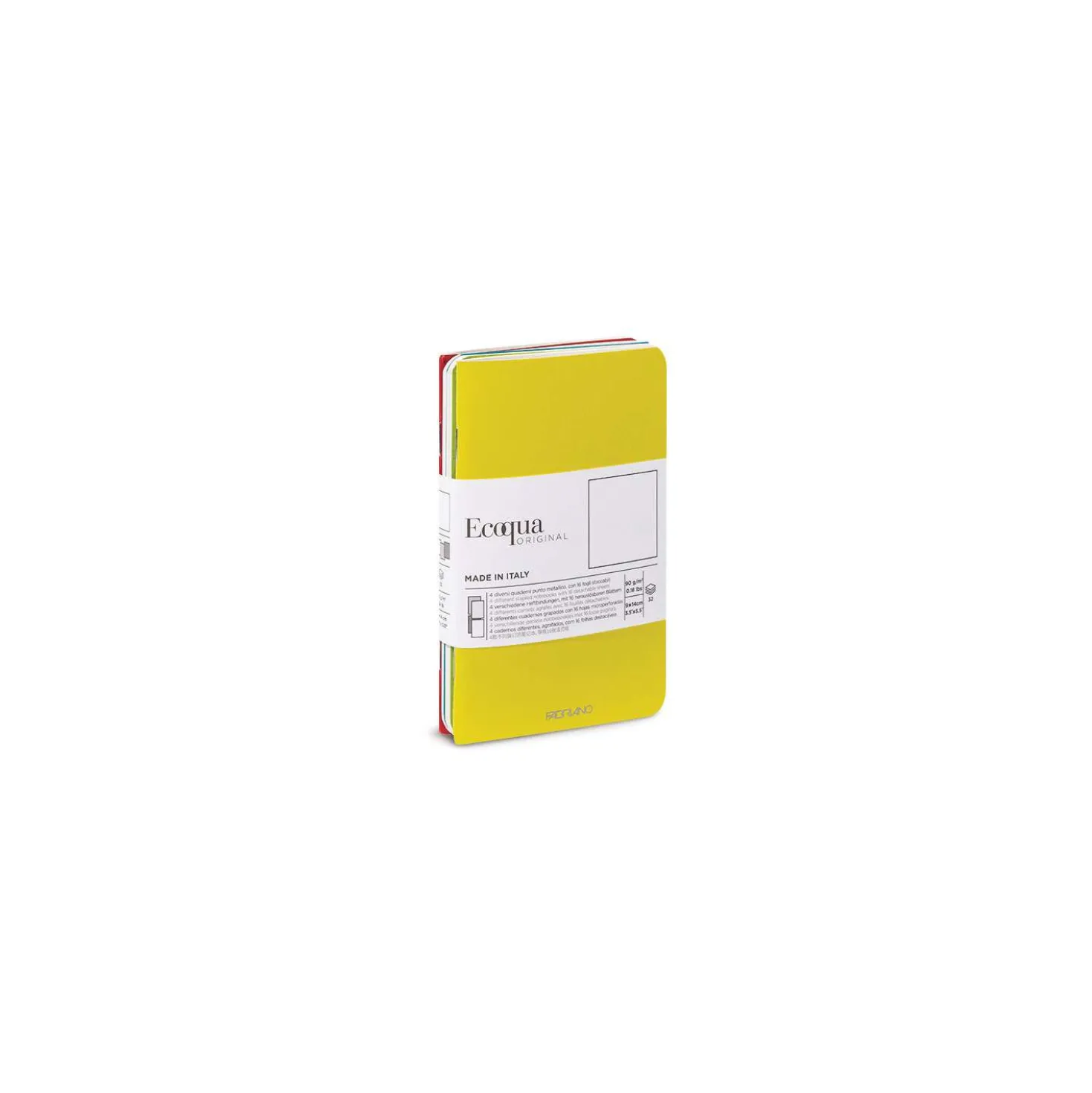 FABRIANO® Pocket Ecoqua Notizheft 4er-Set 1, Frühlingsfarben