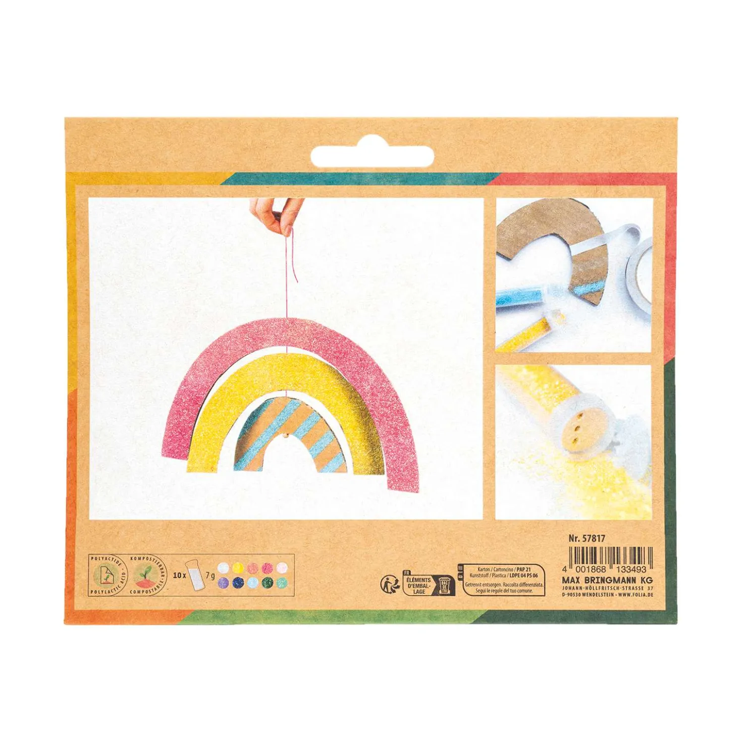 folia® Bio Glitter Mix Rainbow 10Stk.