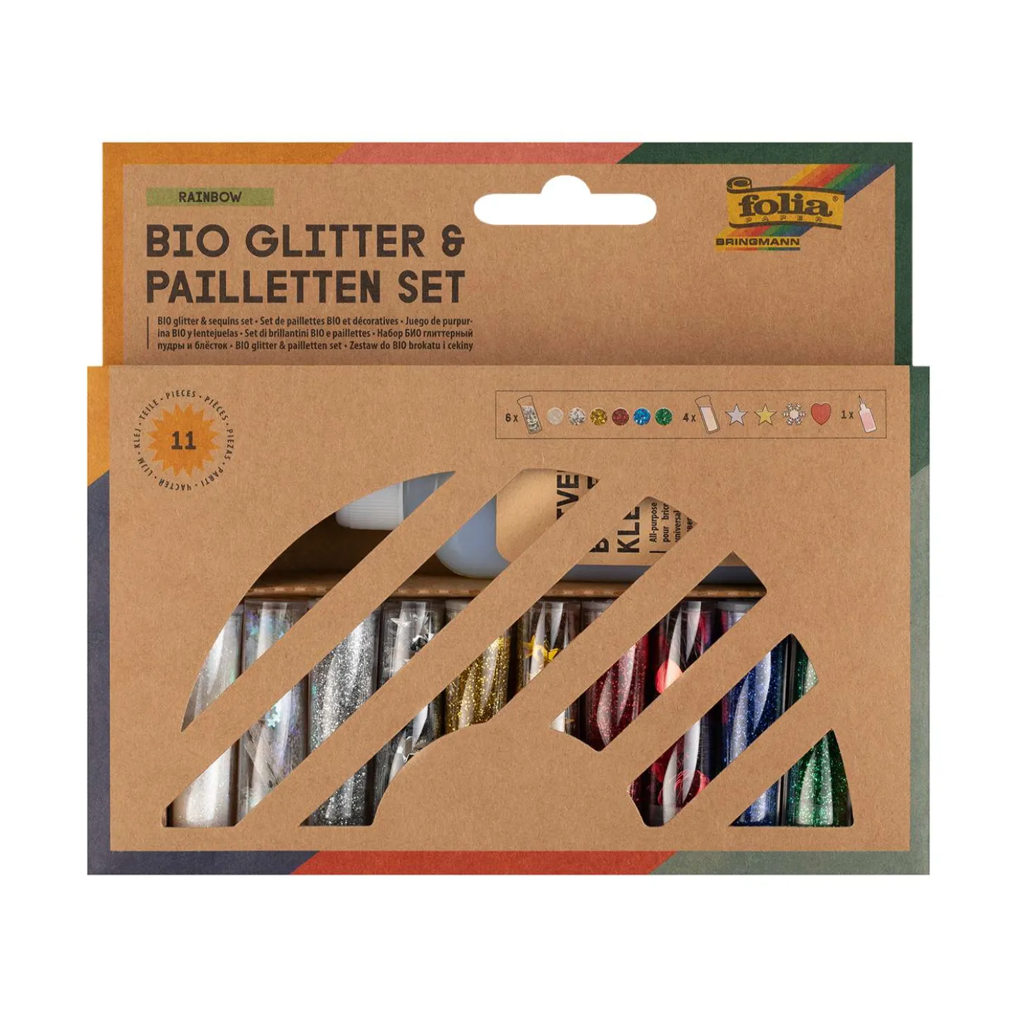 folia® Bio Glitter- und Pailletten-Set