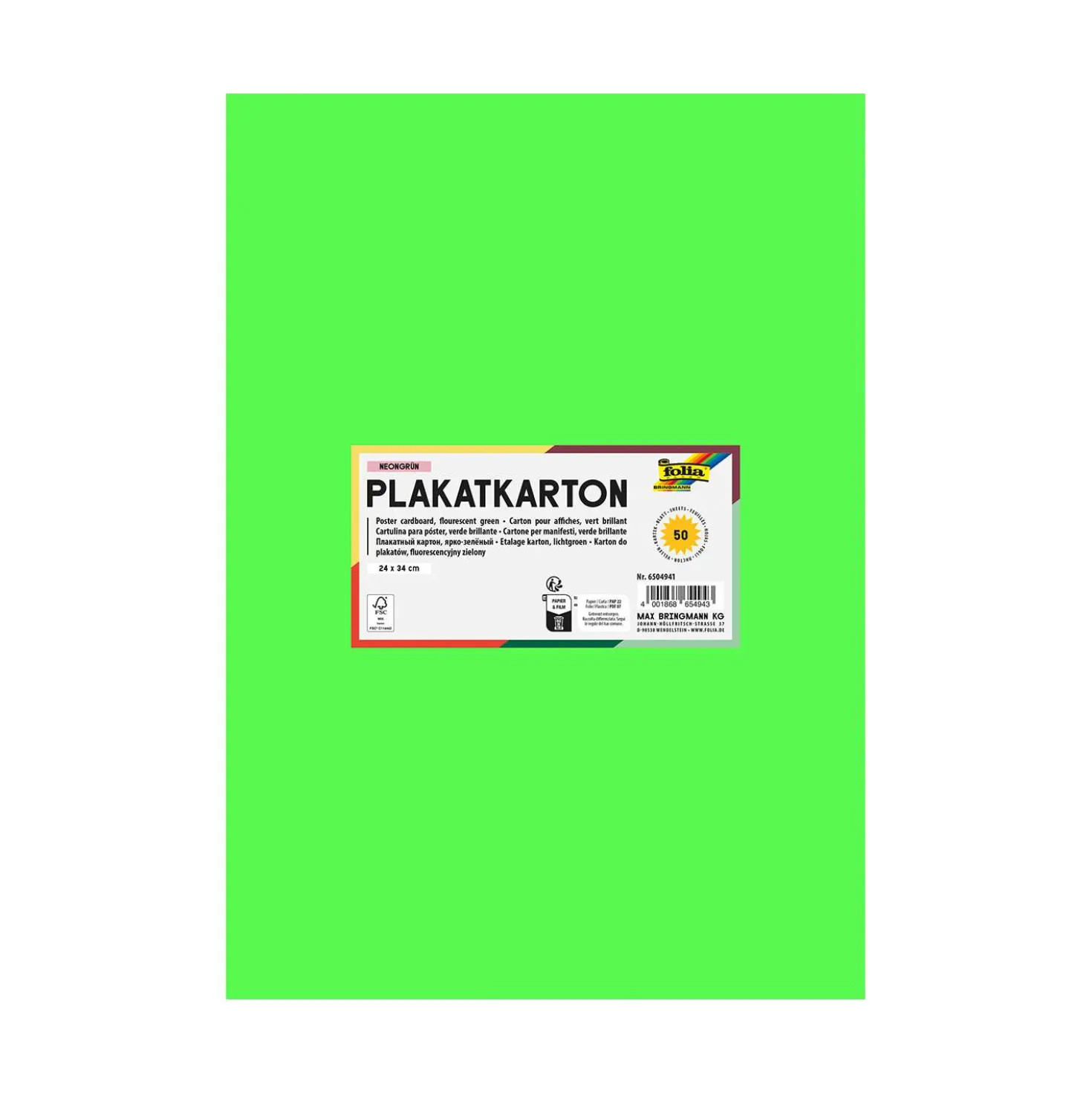 folia® Plakatkarton, 50 Blatt