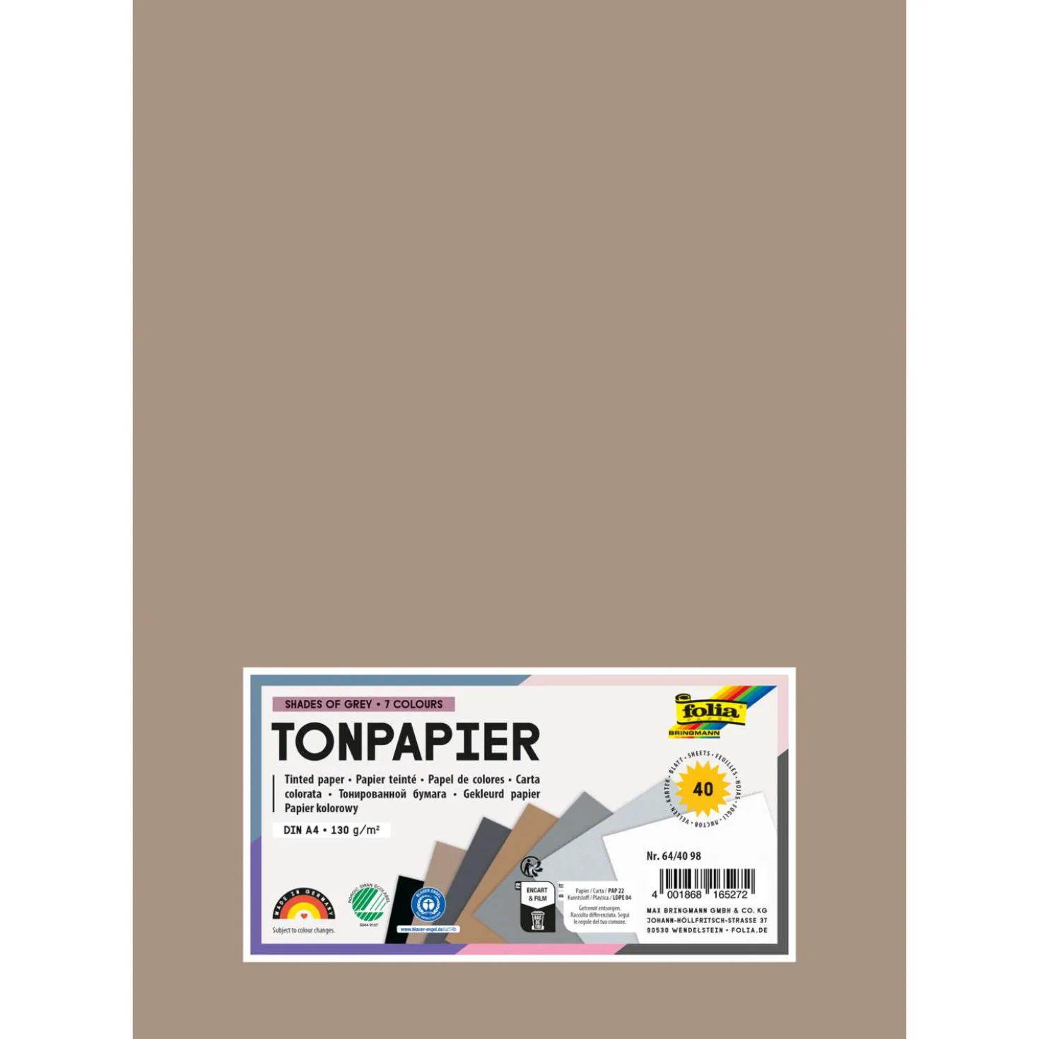 folia® Tonpapier Sortiment Grautöne