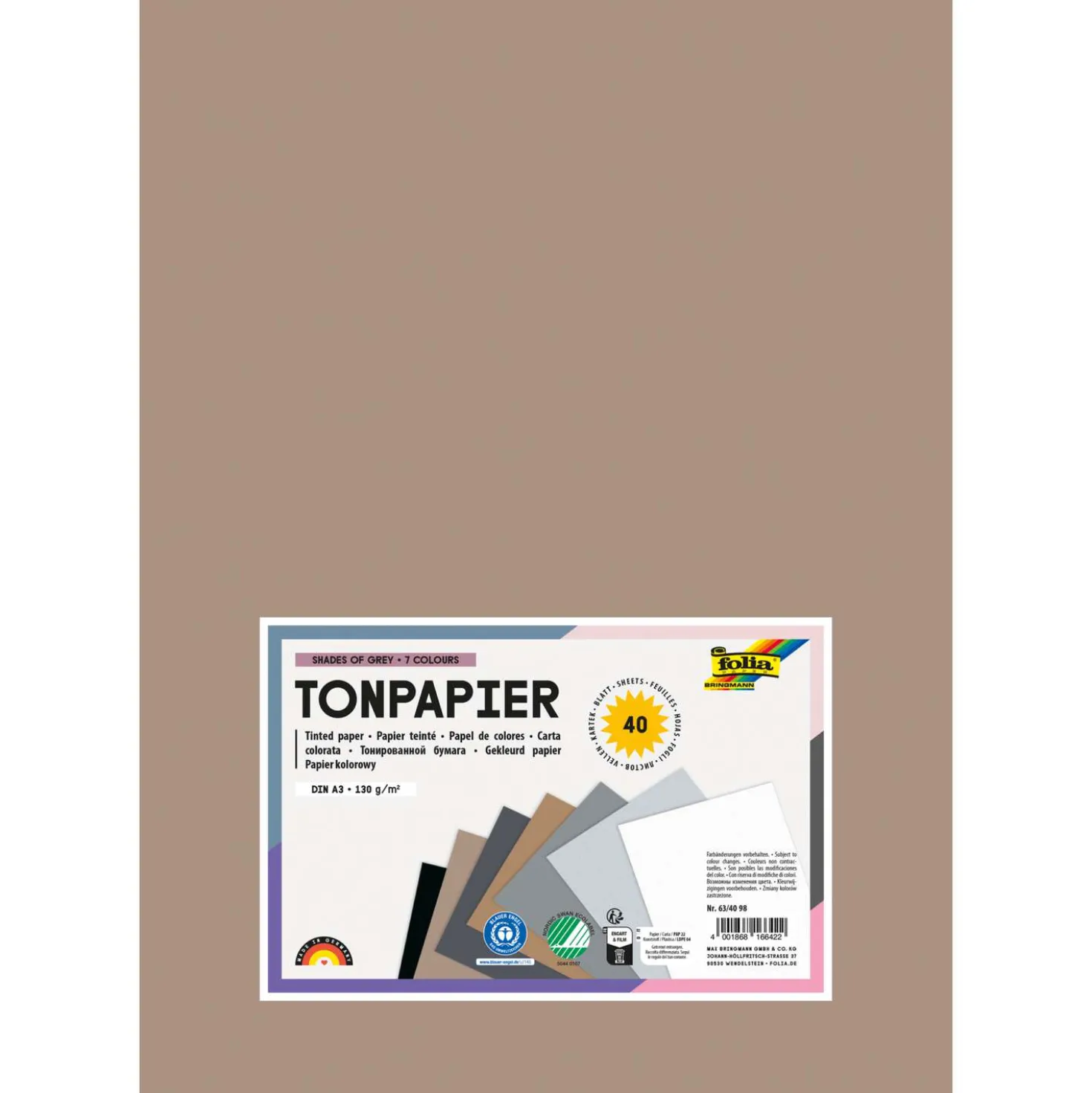 folia® Tonpapier Sortiment Grautöne