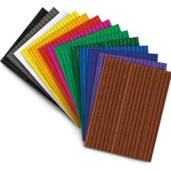 folia® Bastelwellpappe 50 cm x 70 cm, 14 Bogen