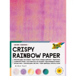 folia® Crispy Rainbow Paper Tonpapier, 10 Bogen