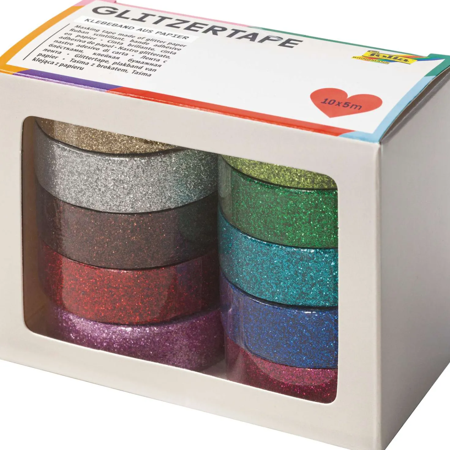 folia® Glitzer-Tape Klebeband-10er-Set