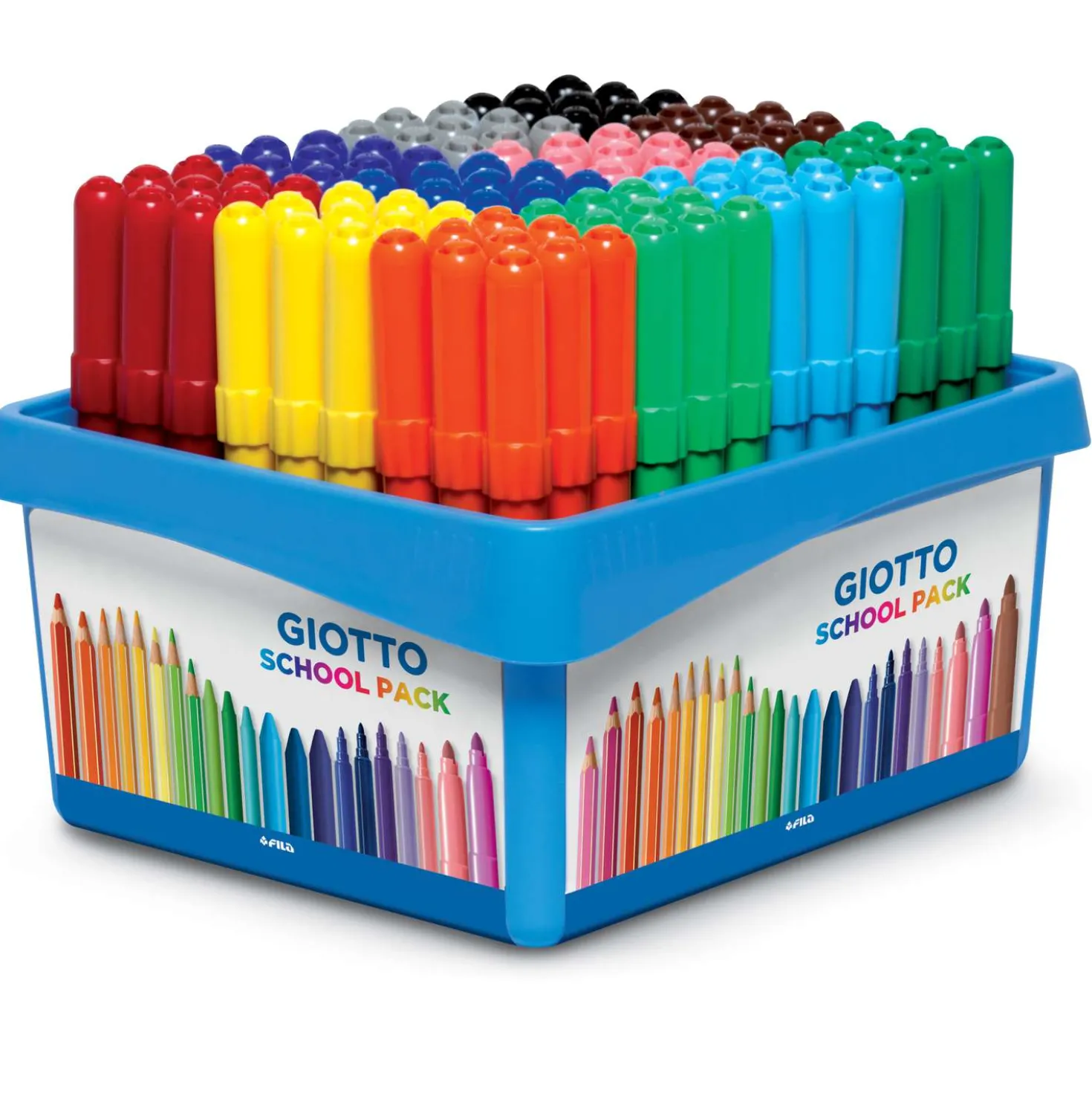 GIOTTO Turbo Maxi Fasermaler Schulbox mit 108 Stiften