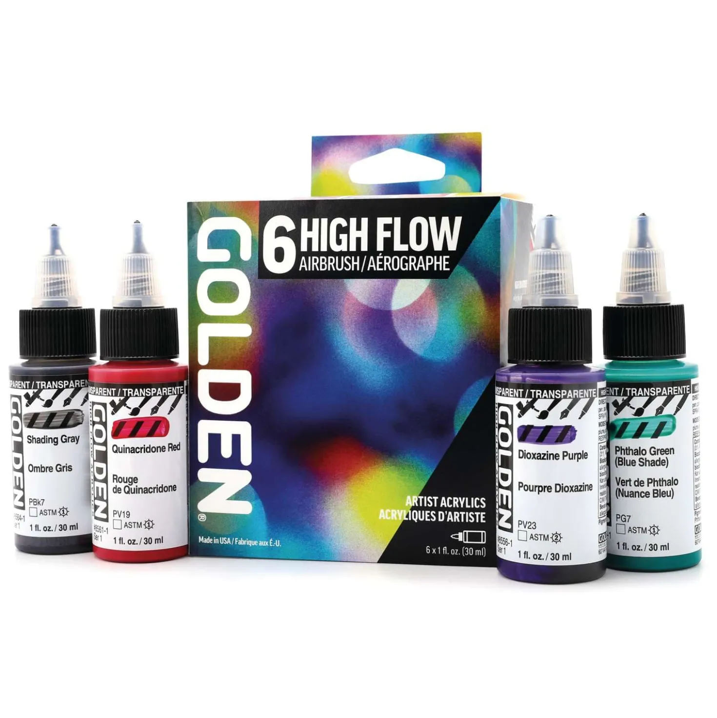 GOLDEN High Flow Acrylfarbe Airbrush-Set
