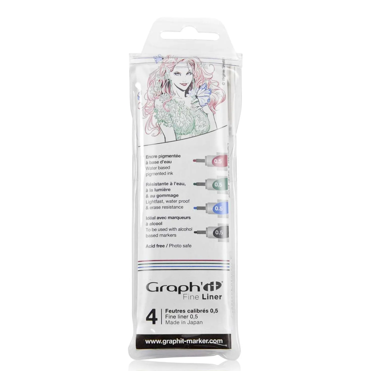 Graph'it Fineliner 4er Set, farblich sortiert