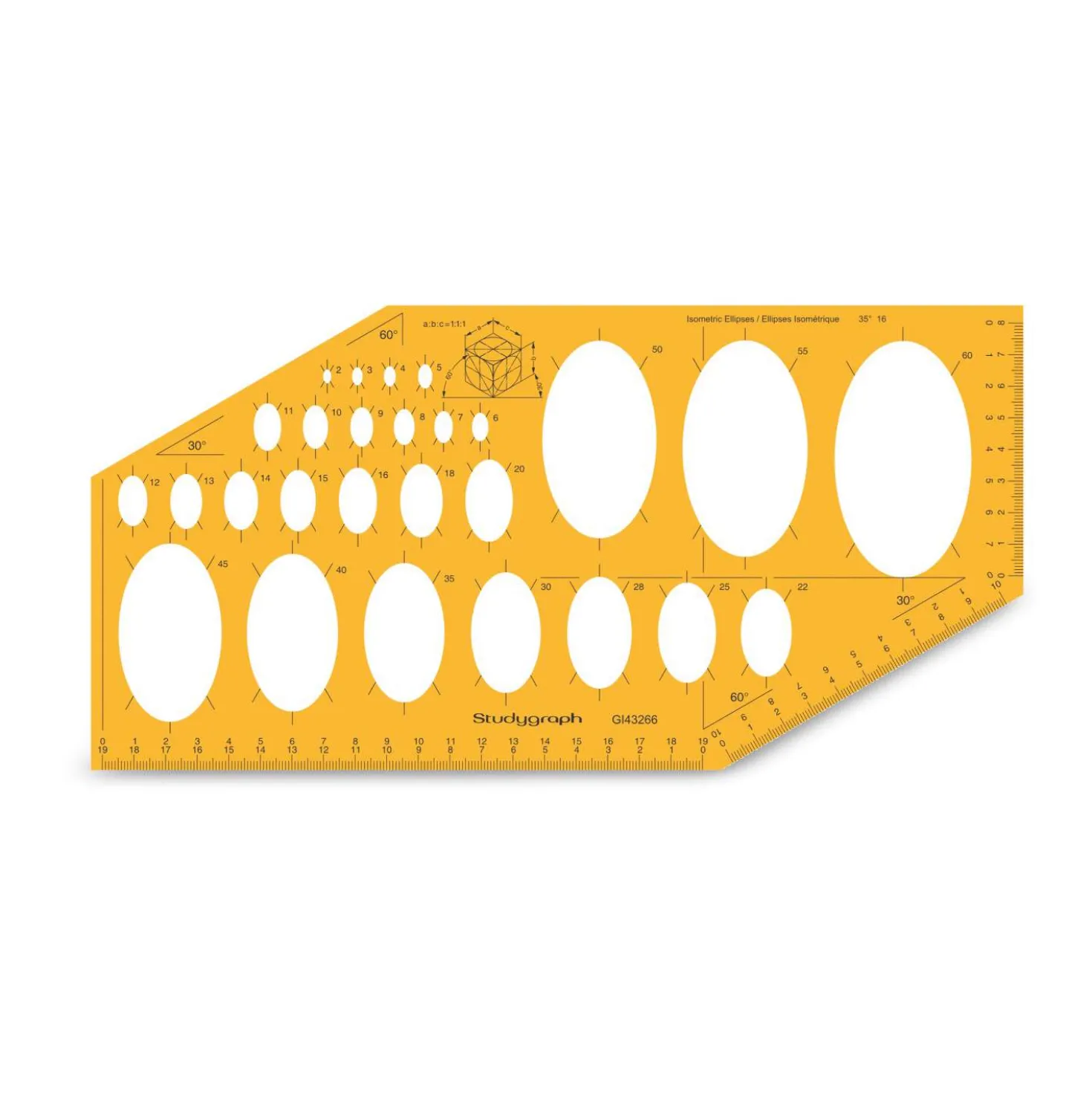 Graph'it Studygraph 35° Isometrie-Schablone Ellipsen
