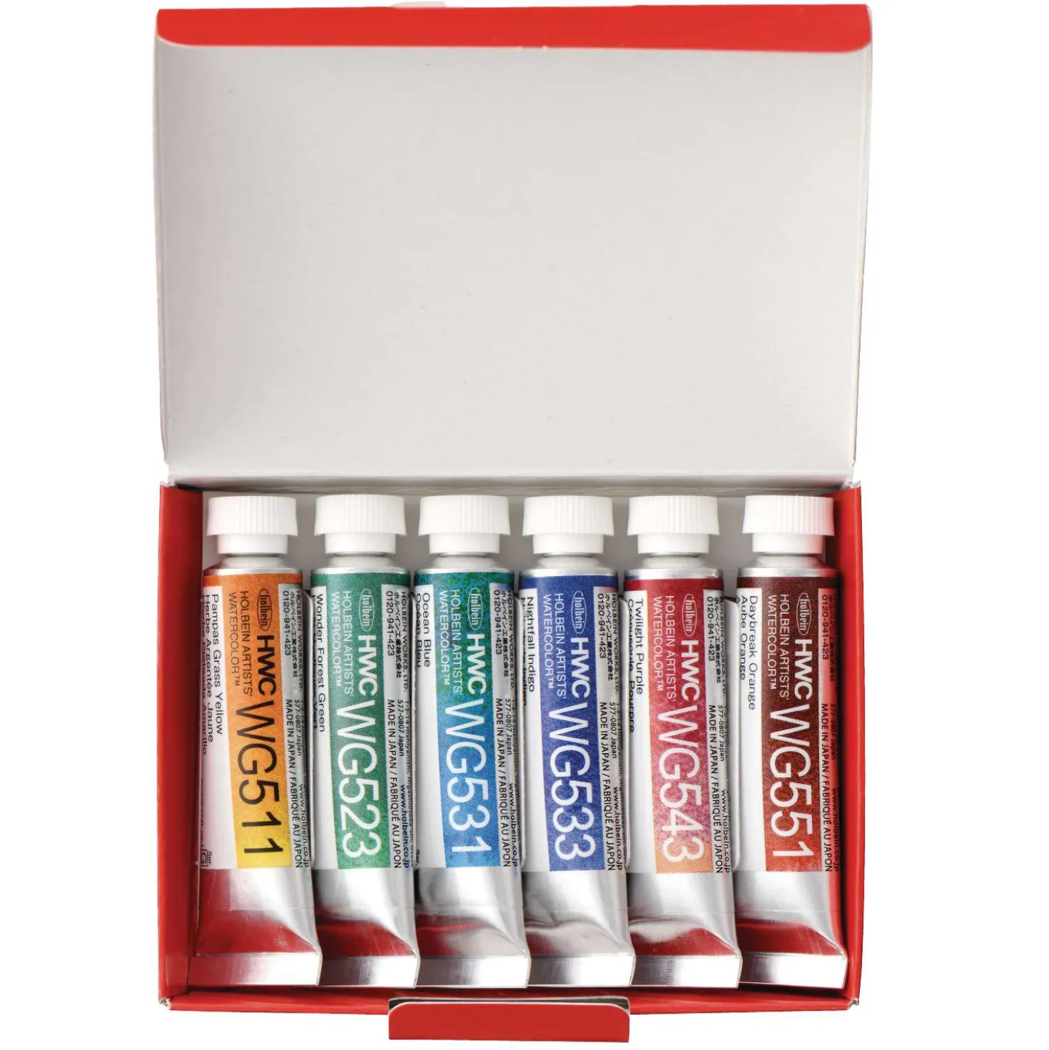HOLBEIN Künstler-Aquarellfarben 6er-Sets, granulierend