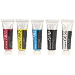 HOLBEIN Künstler Gouache Primärfarben-Set, 5 x 15 ml