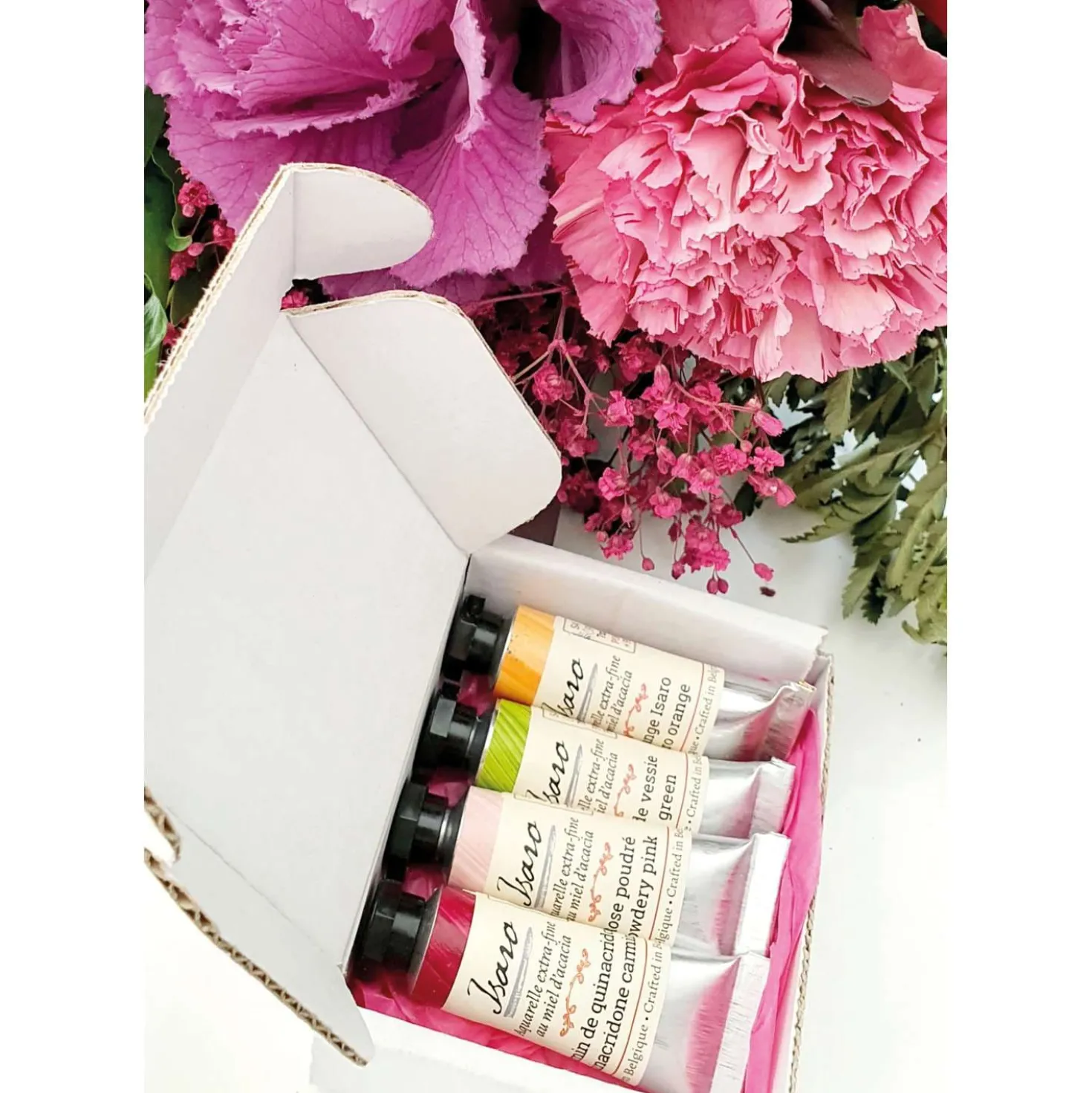 Isaro Extra-feine Aquarellfarben – Set 'Floral Note' mit 4 Tuben à 7 ml