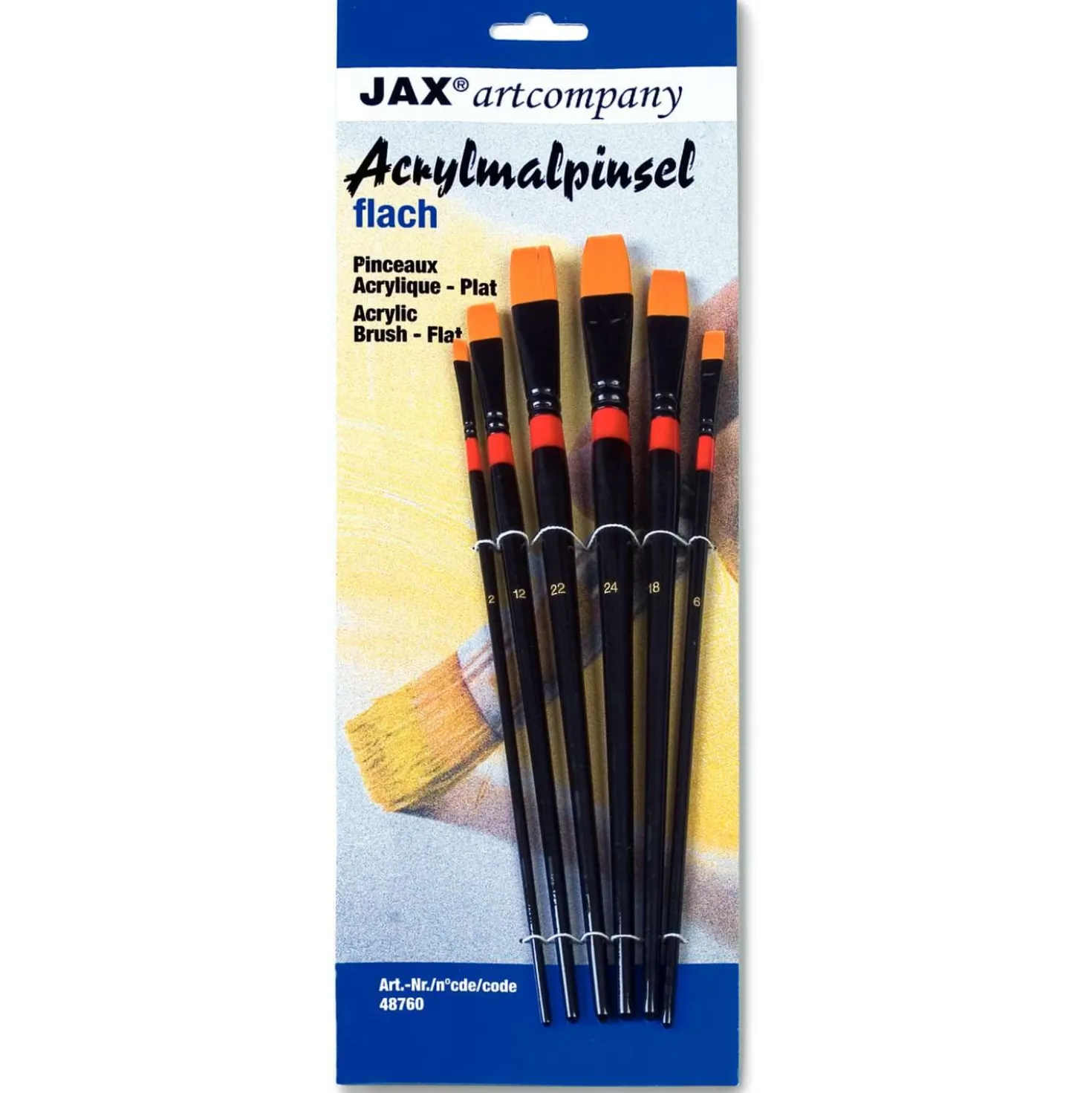 JAX® artcompany Acrylmalpinsel-Set, flach