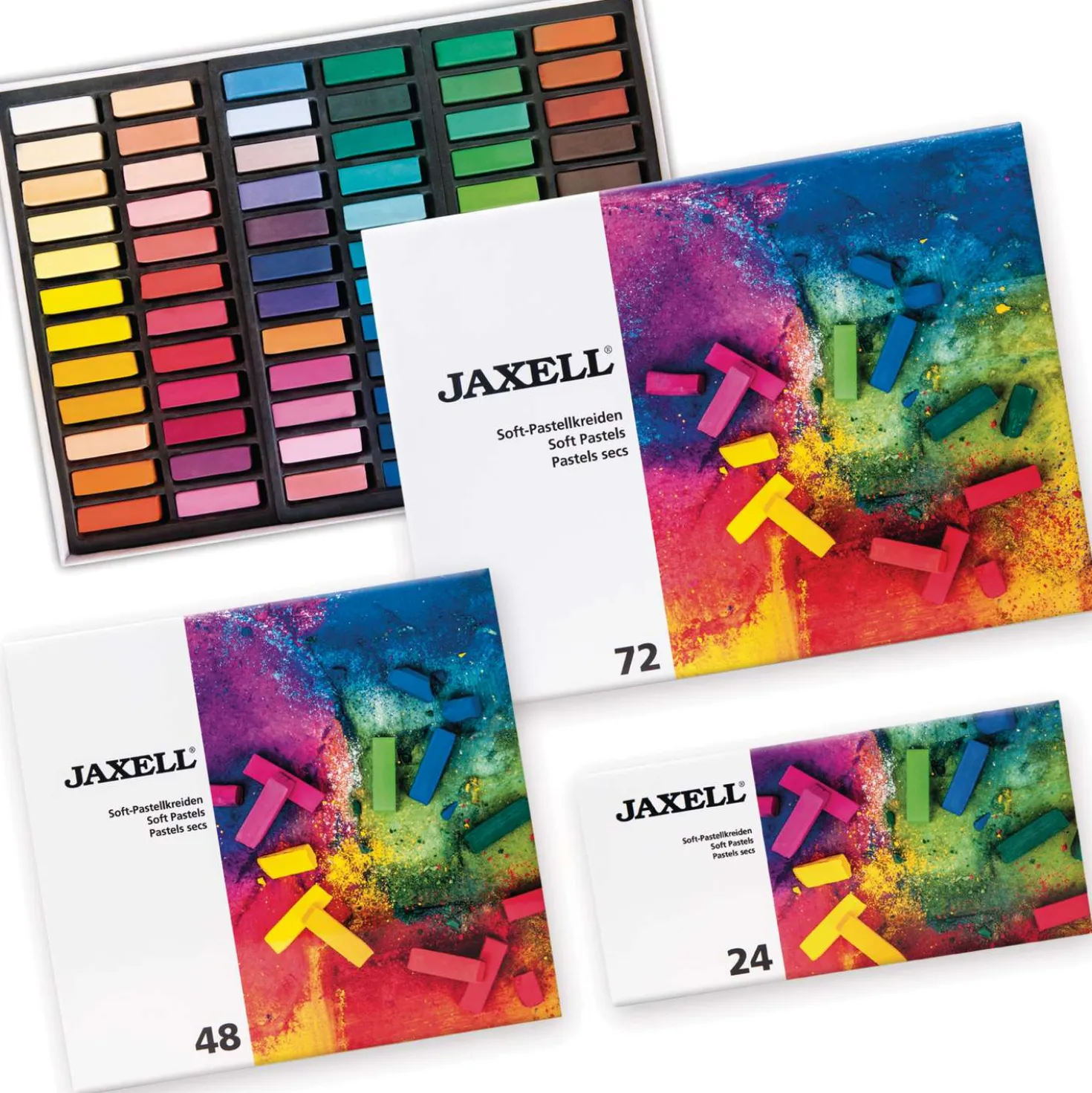 JAXELL® Soft halbe Pastellkreiden, Etuis