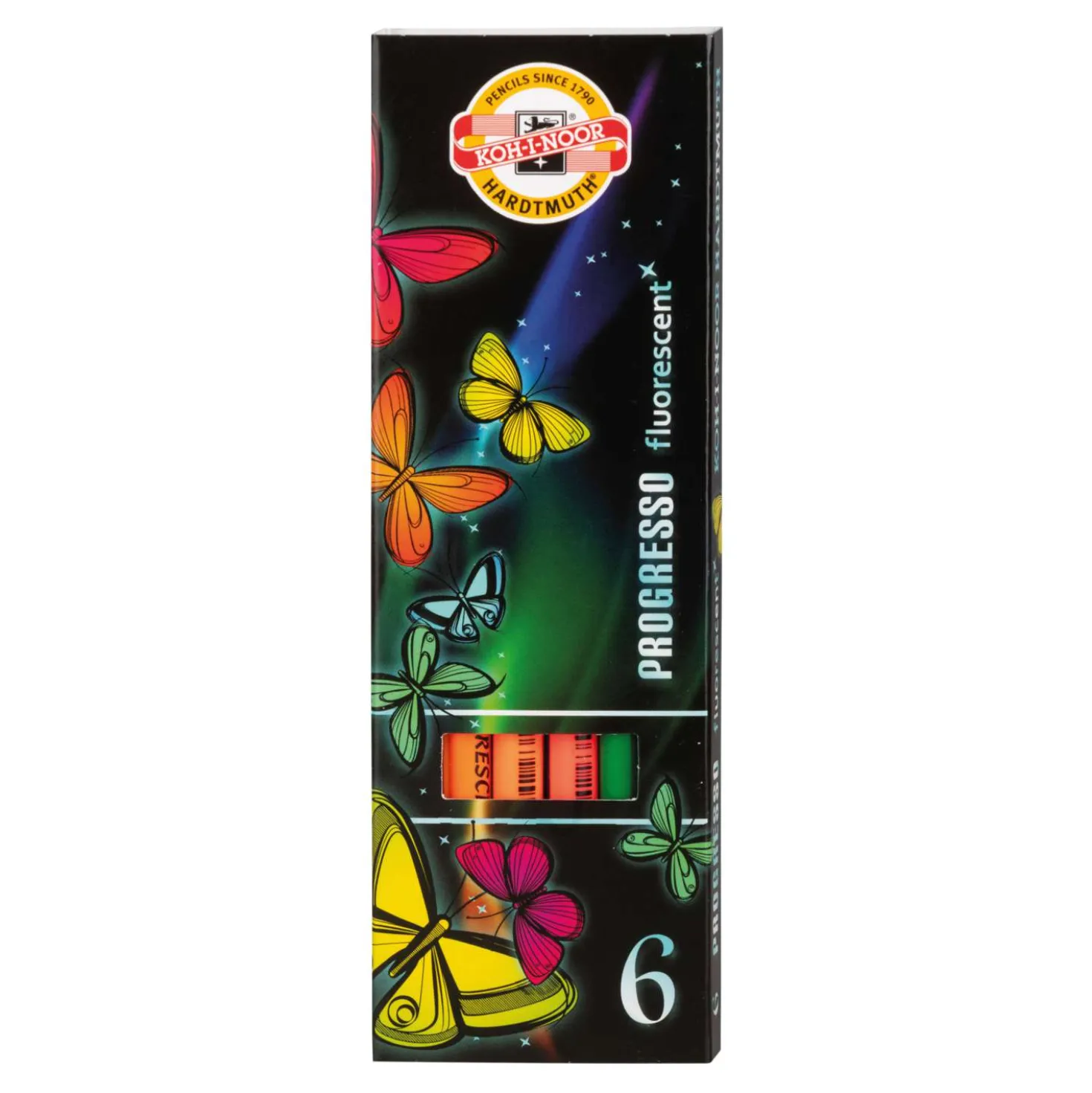 KOH-I-NOOR PROGRESSO "Fluorescent" Schul-Vollminenfarbstifte Set
