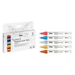 KREUL Glass & Porcelain Pen Metallic medium 5er Set