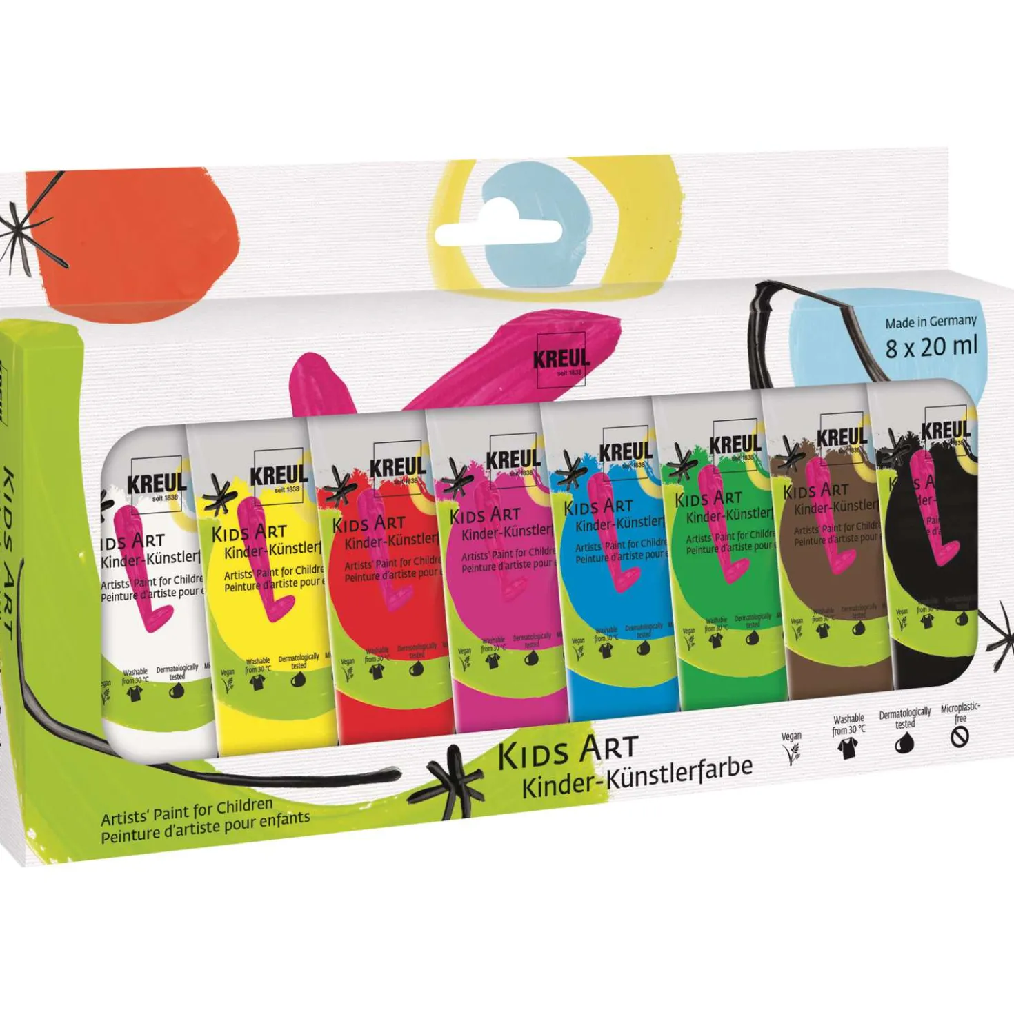 KREUL KIDS ART Kinder-Künstlerfarbe, 8er-Set