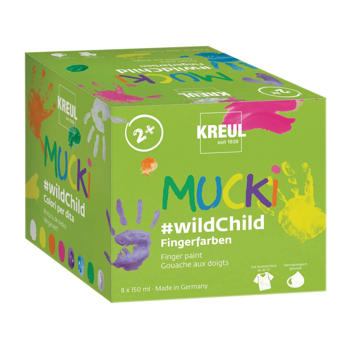KREUL MUCKI Premium-Fingerfarbe #wildChild, 8er Set