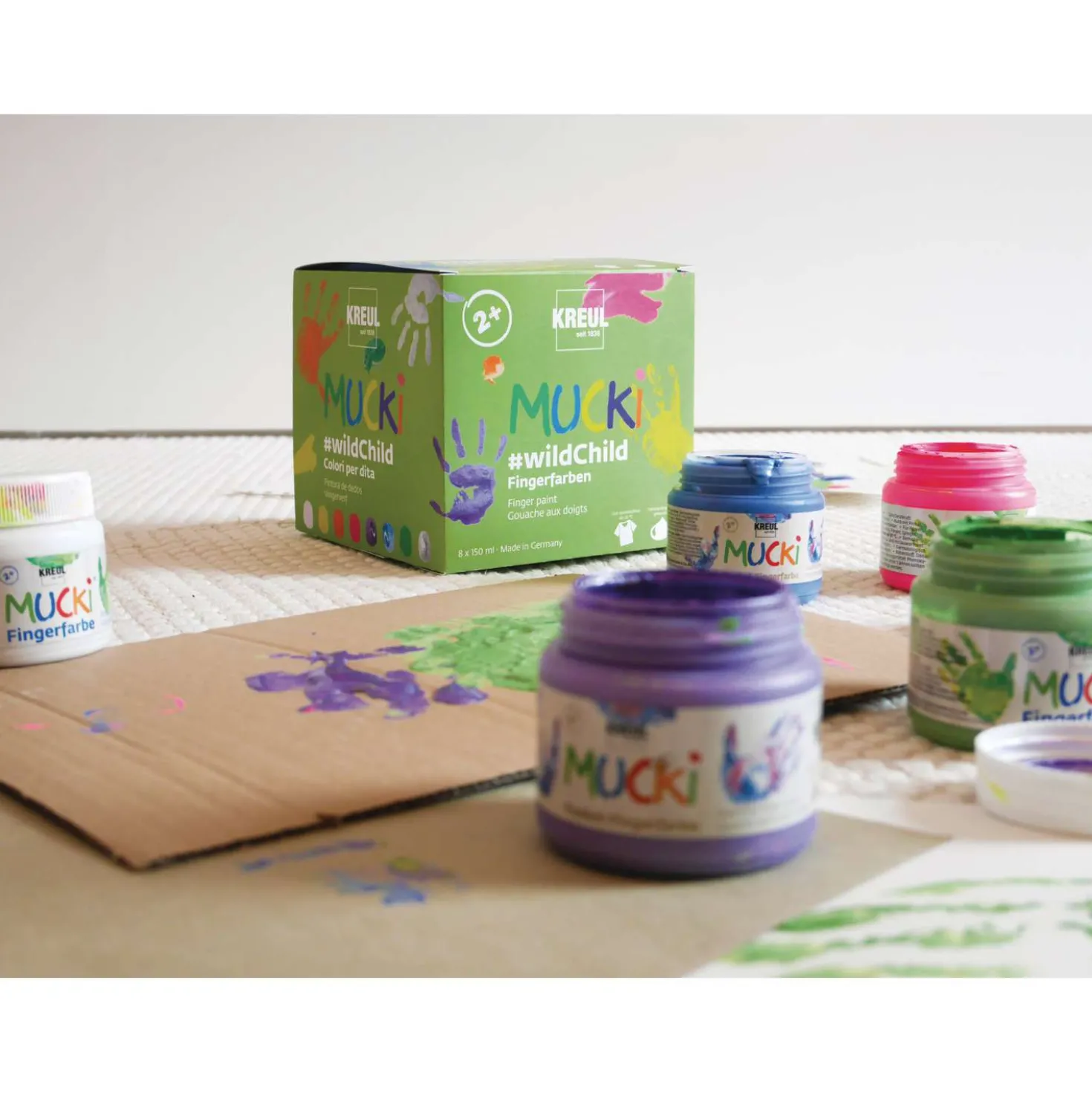KREUL MUCKI Premium-Fingerfarbe #wildChild, 8er Set
