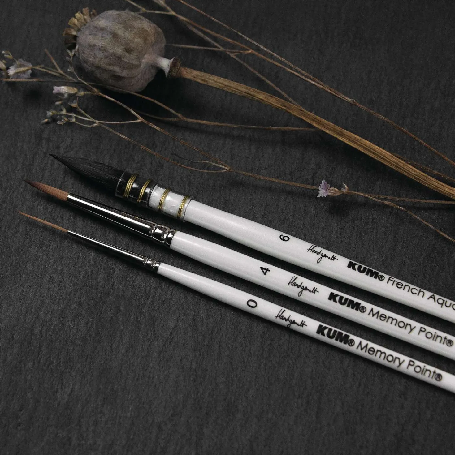 KUM® x Handgemalt FLORAL CLASSICS Aquarellpinsel-Set, 3-teilig