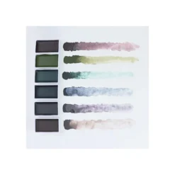 Kuretake GANSAI TAMBI™ Graphit Aquarellfarben Set, 6 Farben