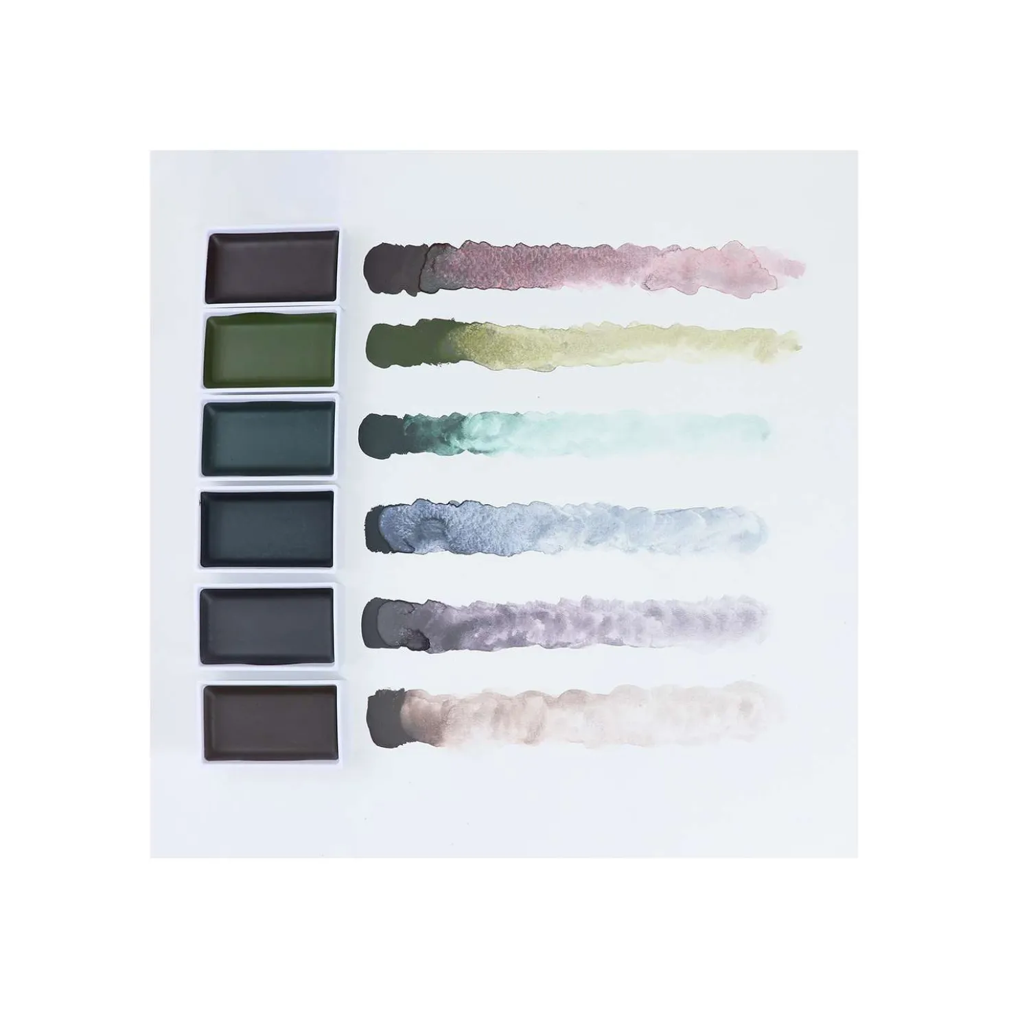 Kuretake GANSAI TAMBI™ Graphit Aquarellfarben Set, 6 Farben