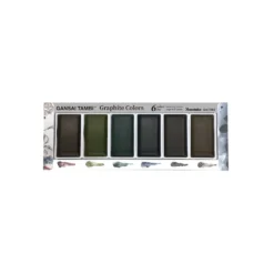Kuretake GANSAI TAMBI™ Graphit Aquarellfarben Set, 6 Farben