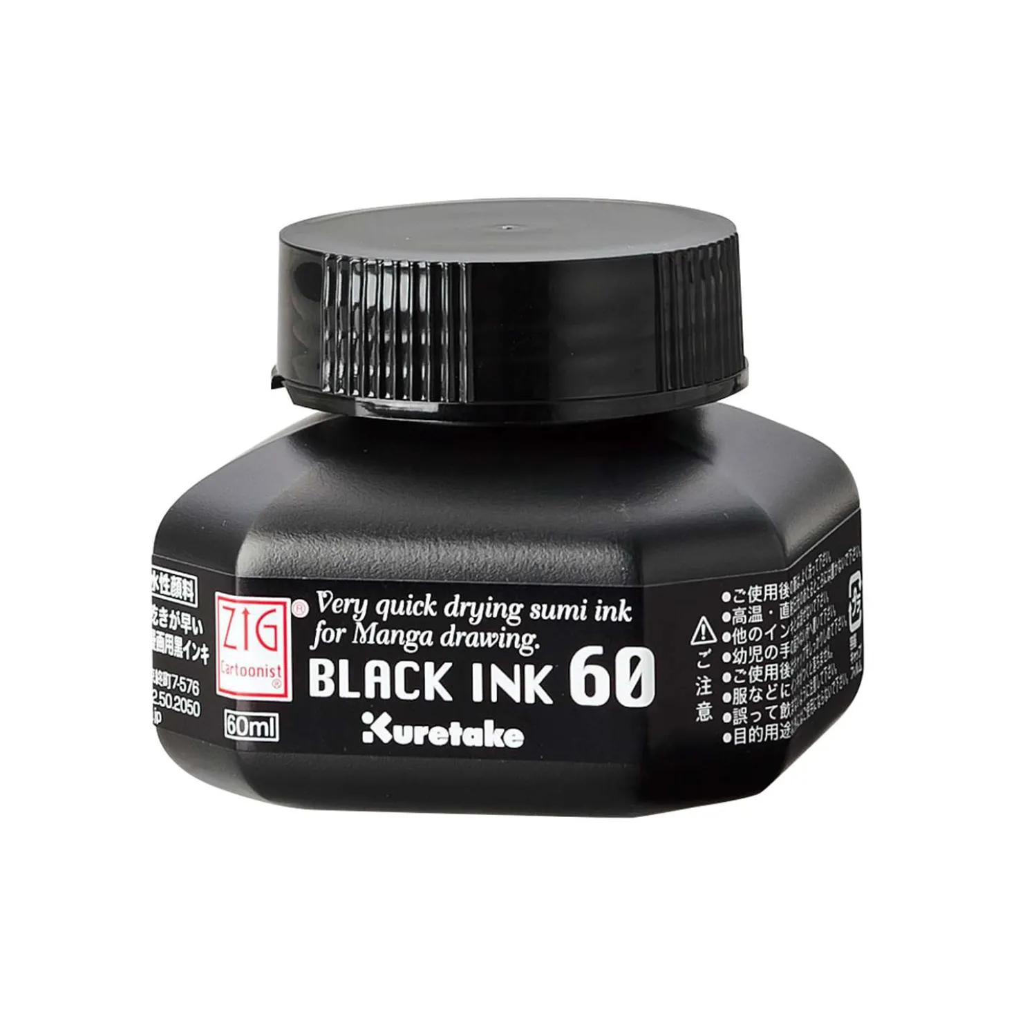 Kuretake ZIG® Cartoonist™ Black Ink, 60 ml