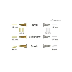 Kuretake ZIG® Memory System™ Twin Marker Set Gold & Silber