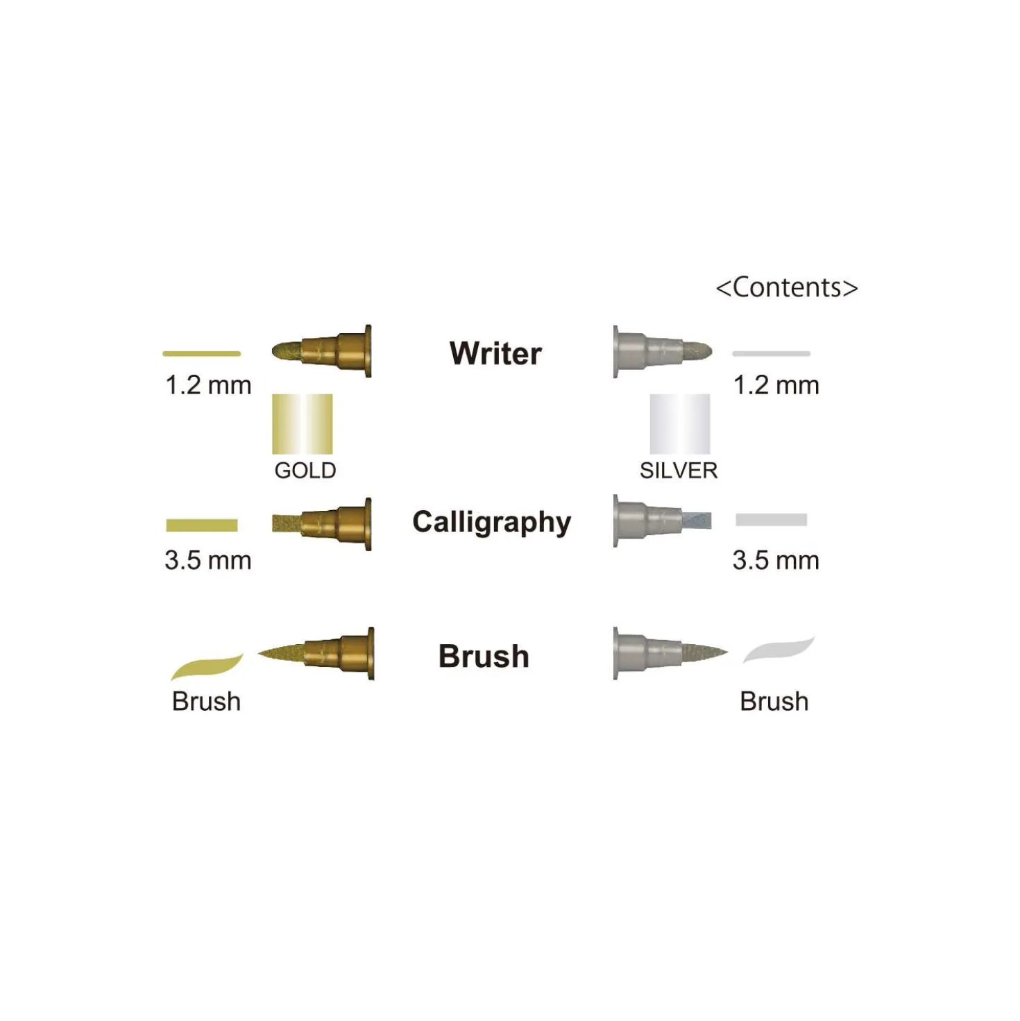 Kuretake ZIG® Memory System™ Twin Marker Set Gold & Silber