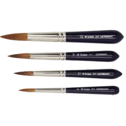 lineo Rotmarderhaar Aquarell-Reisepinsel, rund, Serie 211