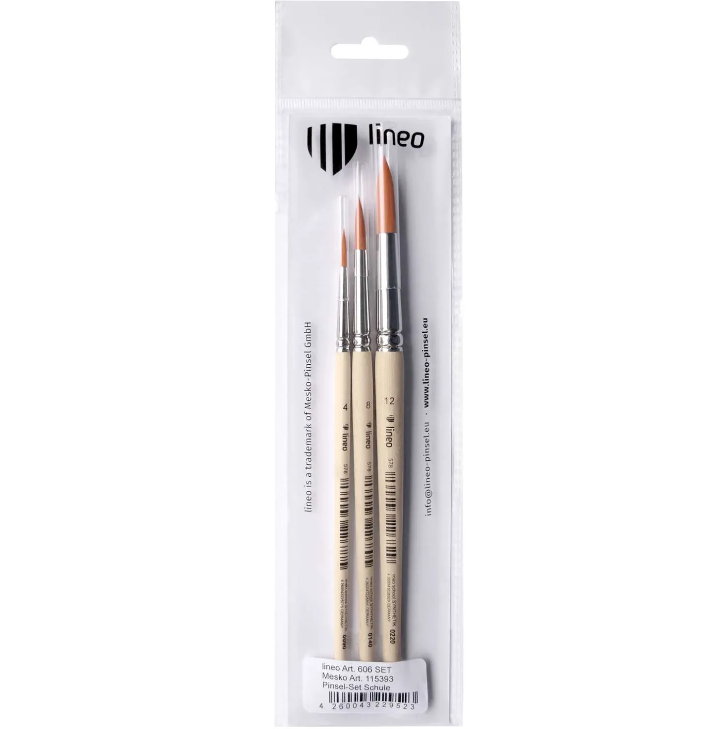 lineo Schulmalpinsel-Set Serie 578, Synthetik