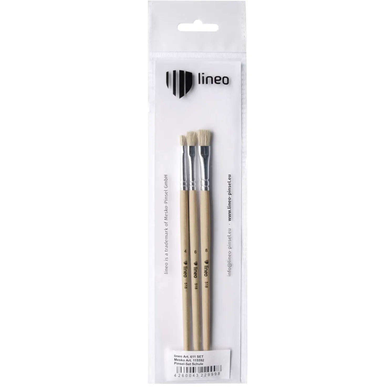 lineo Schulmalpinsel-Set Serie 518, Borste